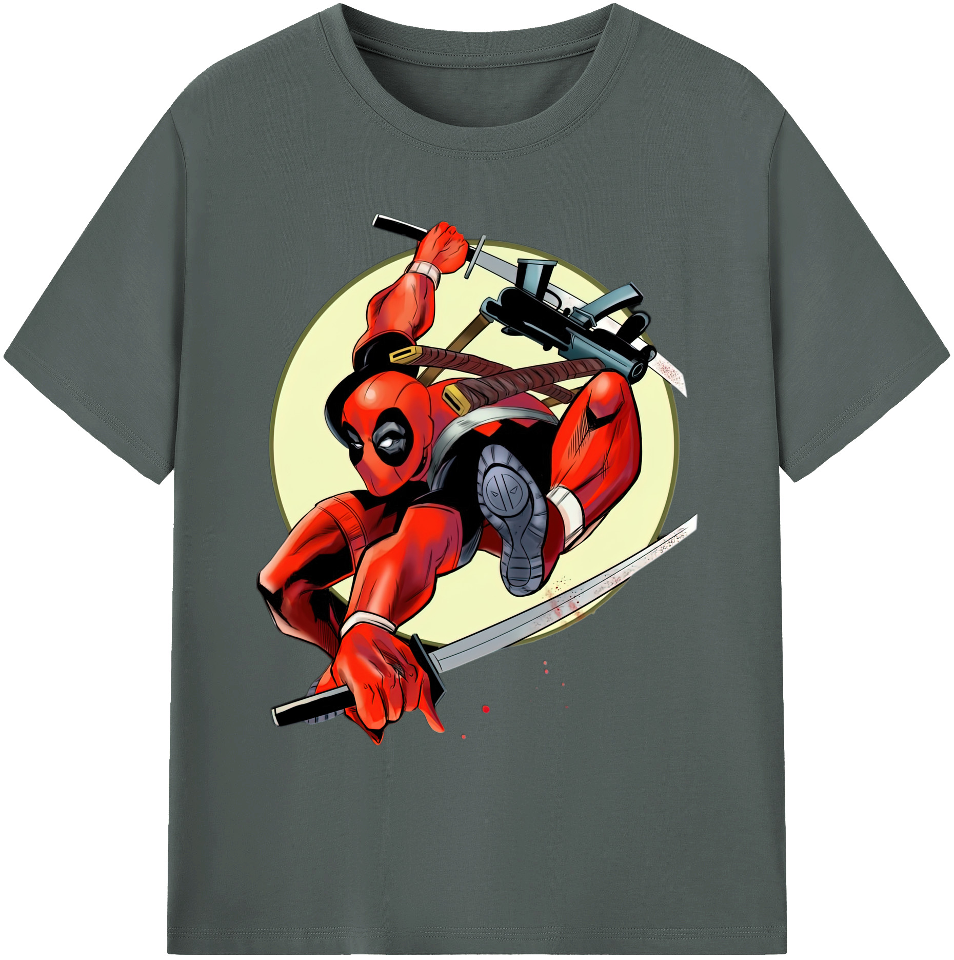 （画像用） Deadpool デッドプール 綿100％ メンズ半袖Tシャツ｜肌触りやわらか＆通気性